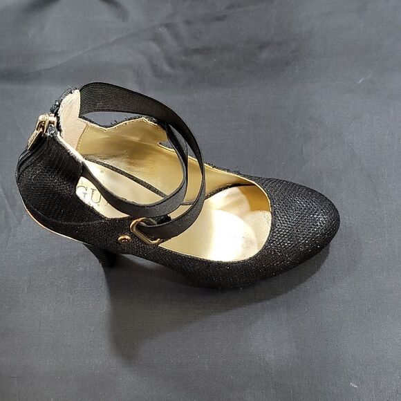GUESS SHIMMER GLITTER CRISS-CROS STRAPS HIGH HEEL STILETTO PUMP - Picture 11 of 15